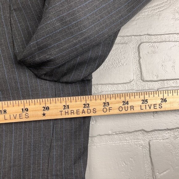 Ralph Lauren Chaps Suit Men 42 34Wx28L Gray Blue Pinstripe Cashmere‎ Wool Canada - Picture 12 of 16